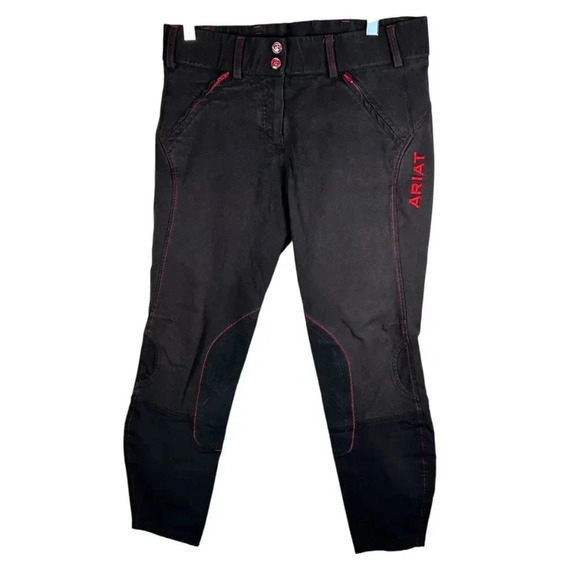 Ariat Women’s Size 28R Suede Leather Trim Equestrian Riding Breeches Jodhpur Pan - Picture 1 of 9